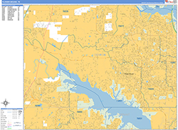 Flower Mound Wall Map Basic Style 2026